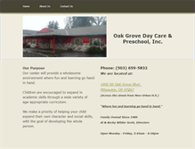 Tablet Screenshot of oakgrovedaycare.com